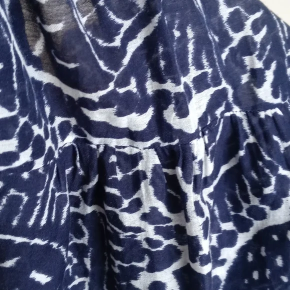 INC International Concepts Silk Blend Indigo White Paisley Sleeveless Blouse 2 - Picture 11 of 13